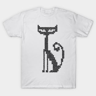 Cross Stitch Black Cat T-Shirt